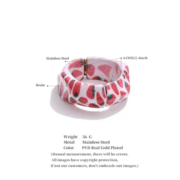 FREE PEOPLE Juicey summer strawberry bangle bracelet Arm Candy - Picture 5 of 5